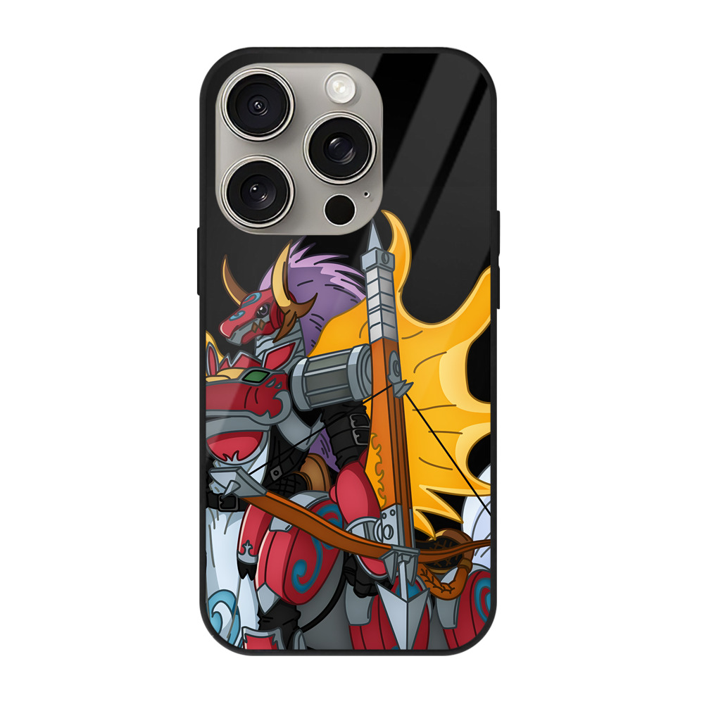（画像用） Digimon デジタルモンスター/デジモン 【iPhone15Pro対応】スマホケース 耐衝撃＆黄変防止 背面ガラス