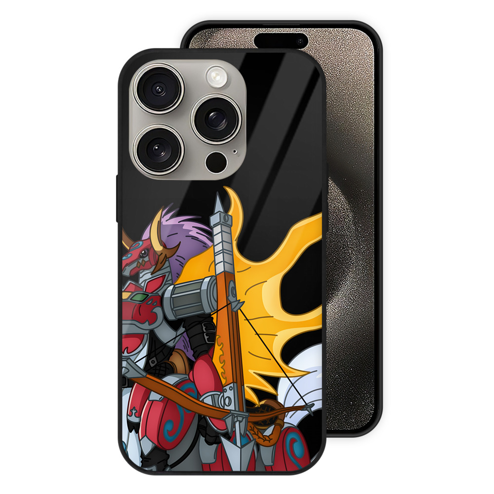 （画像用） Digimon デジタルモンスター/デジモン 【iPhone15Pro対応】スマホケース 耐衝撃＆黄変防止 背面ガラス