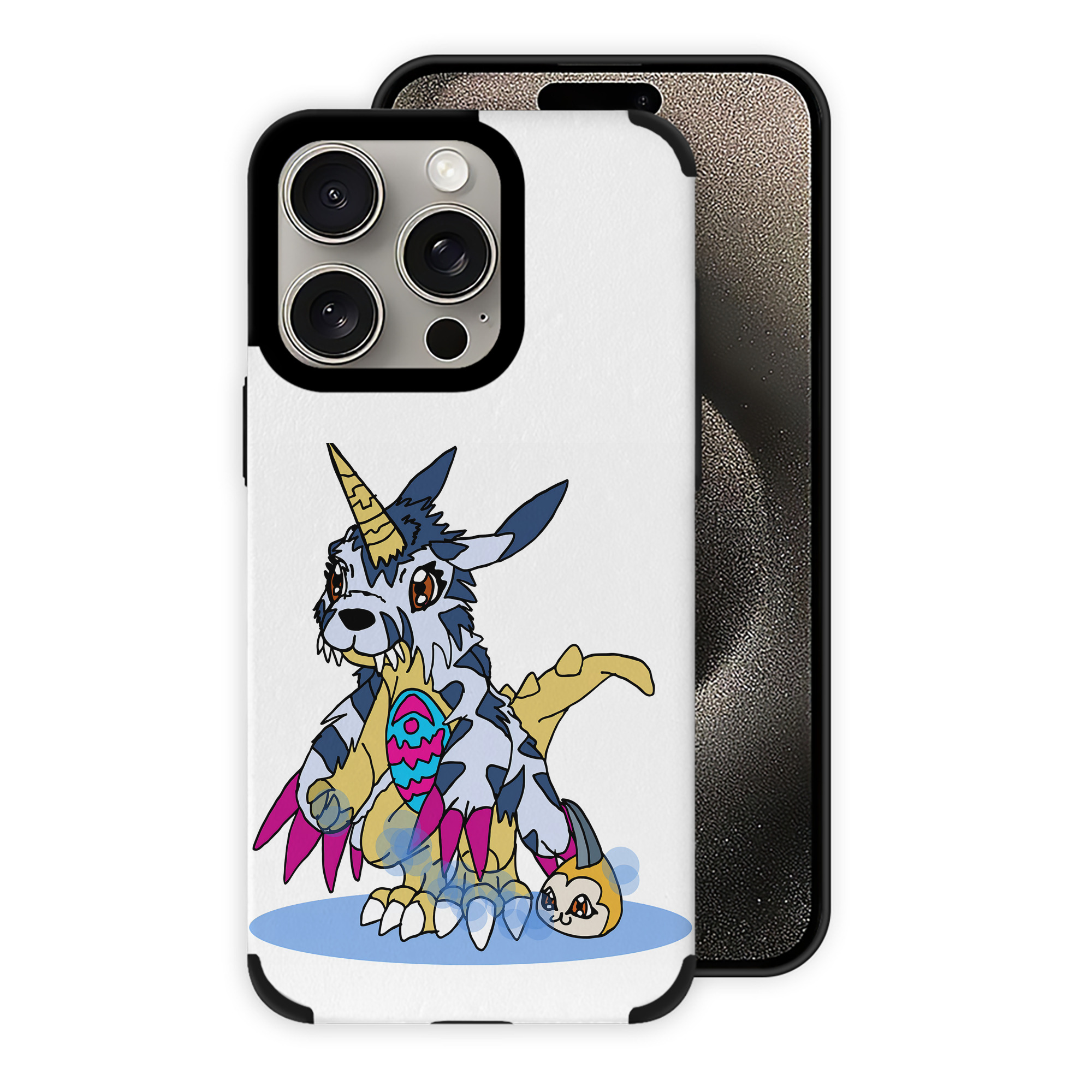 （画像用） Digimon デジタルモンスター/デジモン 【iPhone15ProMax対応】 PUレザー スマホケース 耐衝撃＆黄変防止