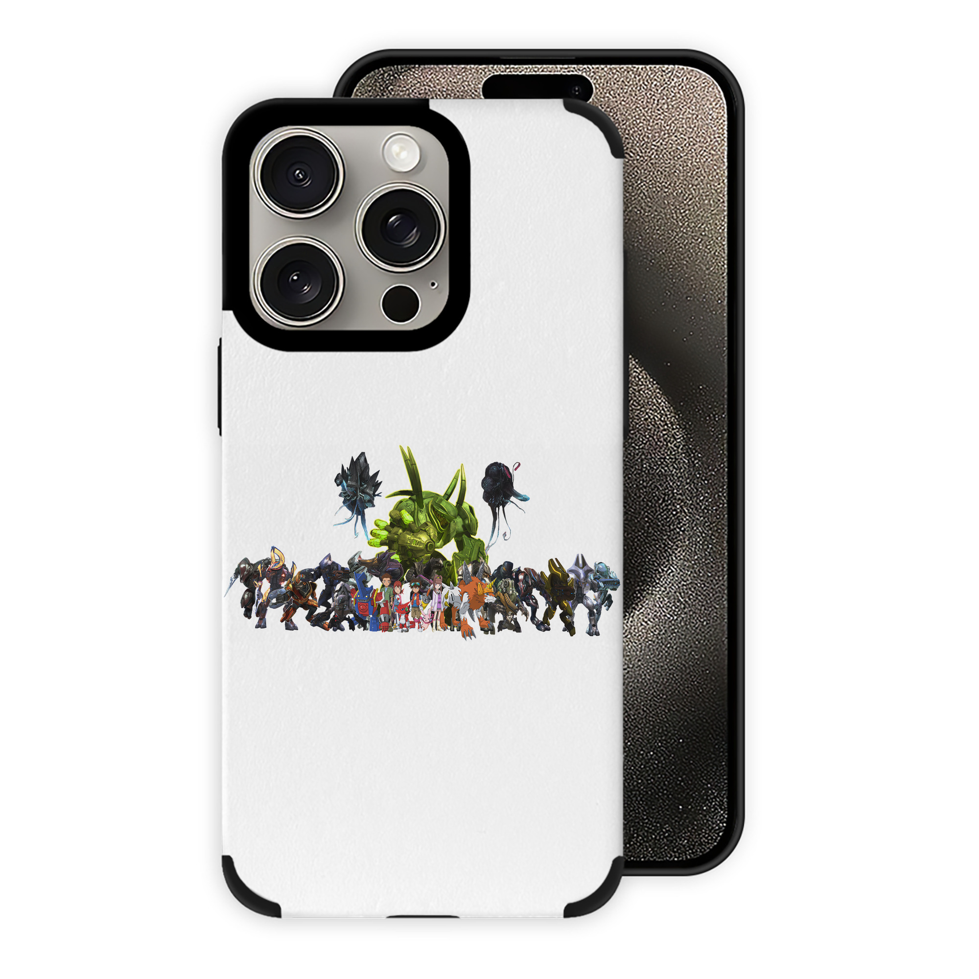 （画像用） Digimon デジタルモンスター/デジモン 【iPhone15ProMax対応】 PUレザー スマホケース 耐衝撃＆黄変防止