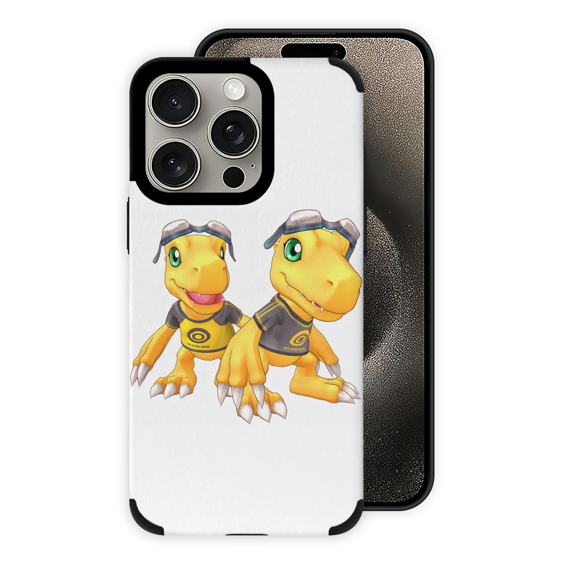 （画像用） Digimon デジタルモンスター/デジモン 【iPhone15ProMax対応】 PUレザー スマホケース 耐衝撃＆黄変防止