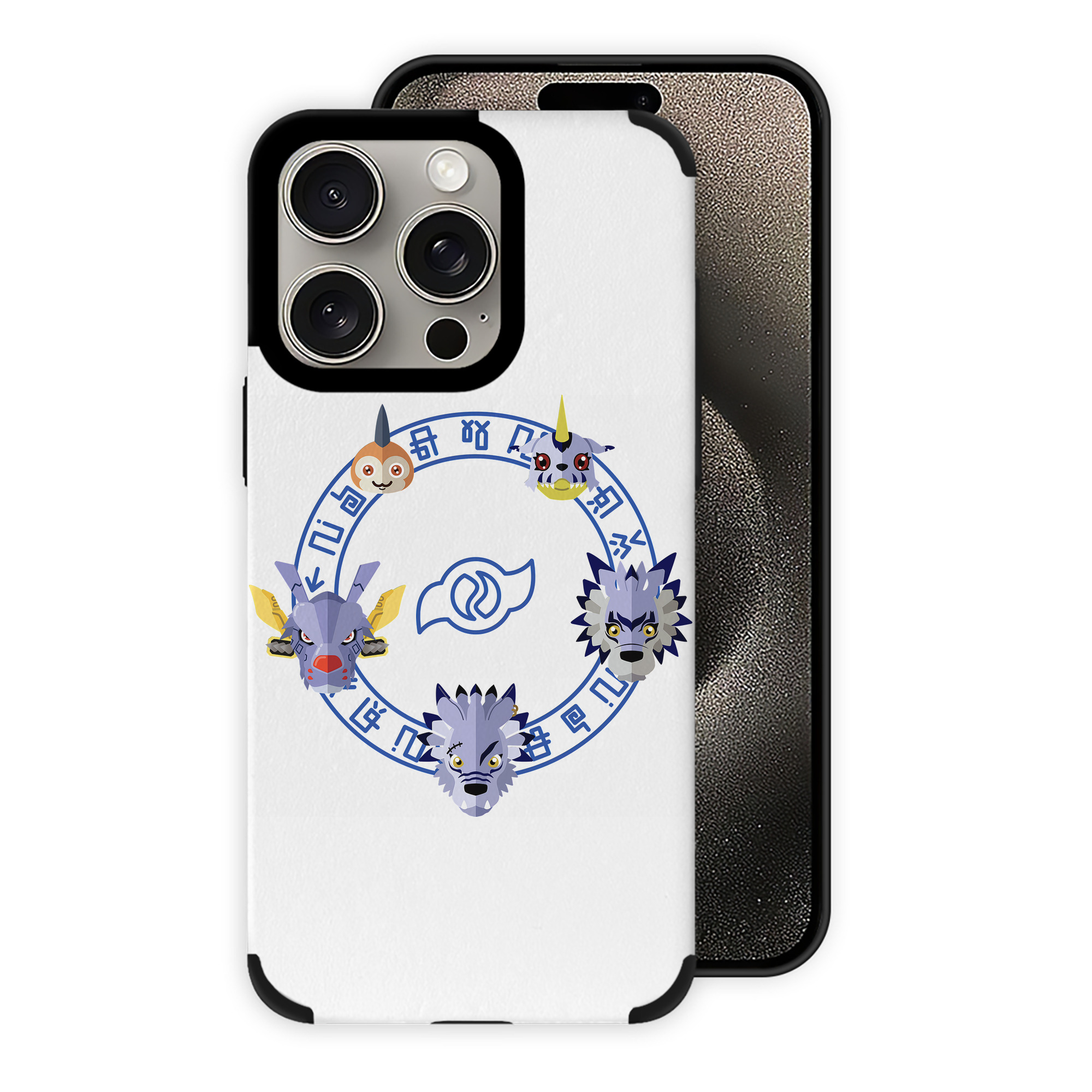 （画像用） Digimon デジタルモンスター/デジモン 【iPhone15ProMax対応】 PUレザー スマホケース 耐衝撃＆黄変防止