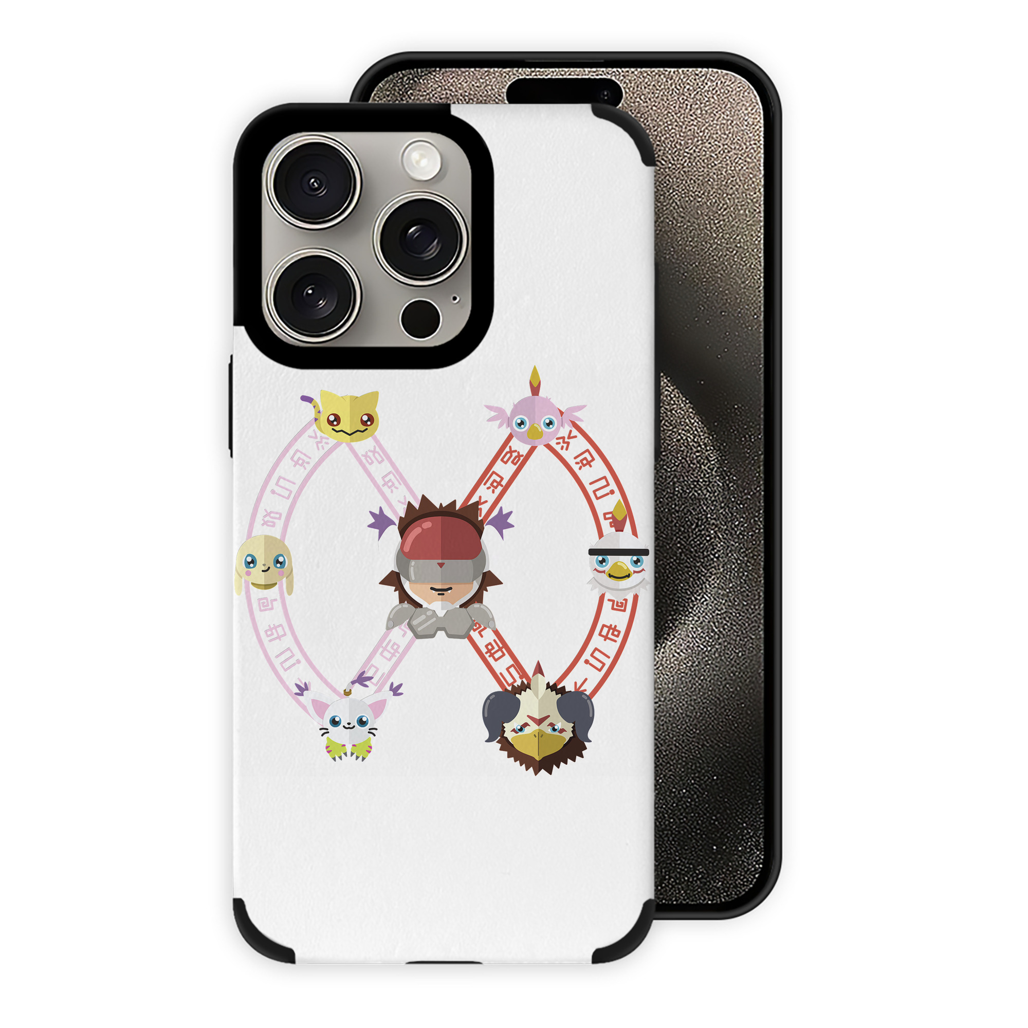 （画像用） Digimon デジタルモンスター/デジモン 【iPhone15ProMax対応】 PUレザー スマホケース 耐衝撃＆黄変防止