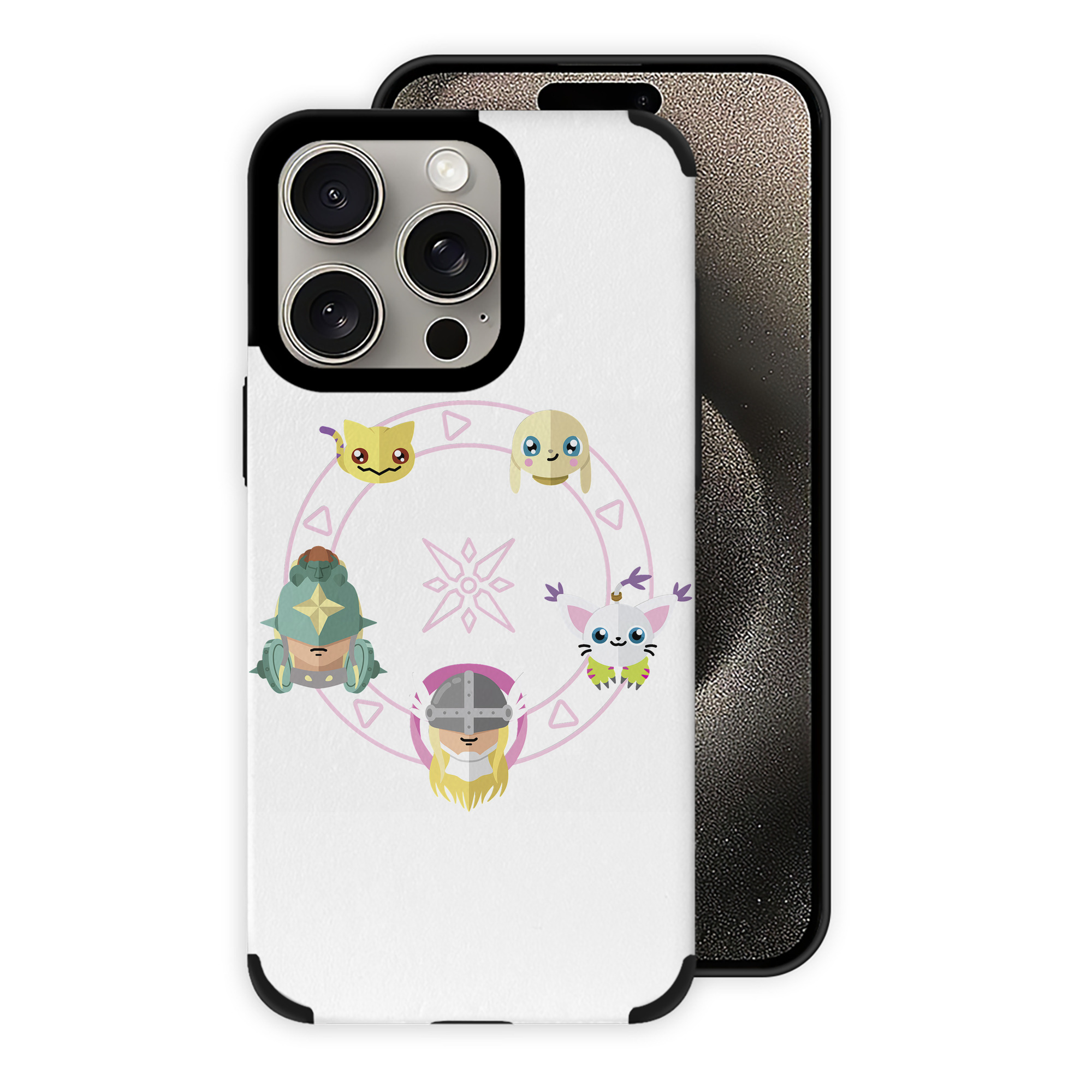（画像用） Digimon デジタルモンスター/デジモン 【iPhone15ProMax対応】 PUレザー スマホケース 耐衝撃＆黄変防止