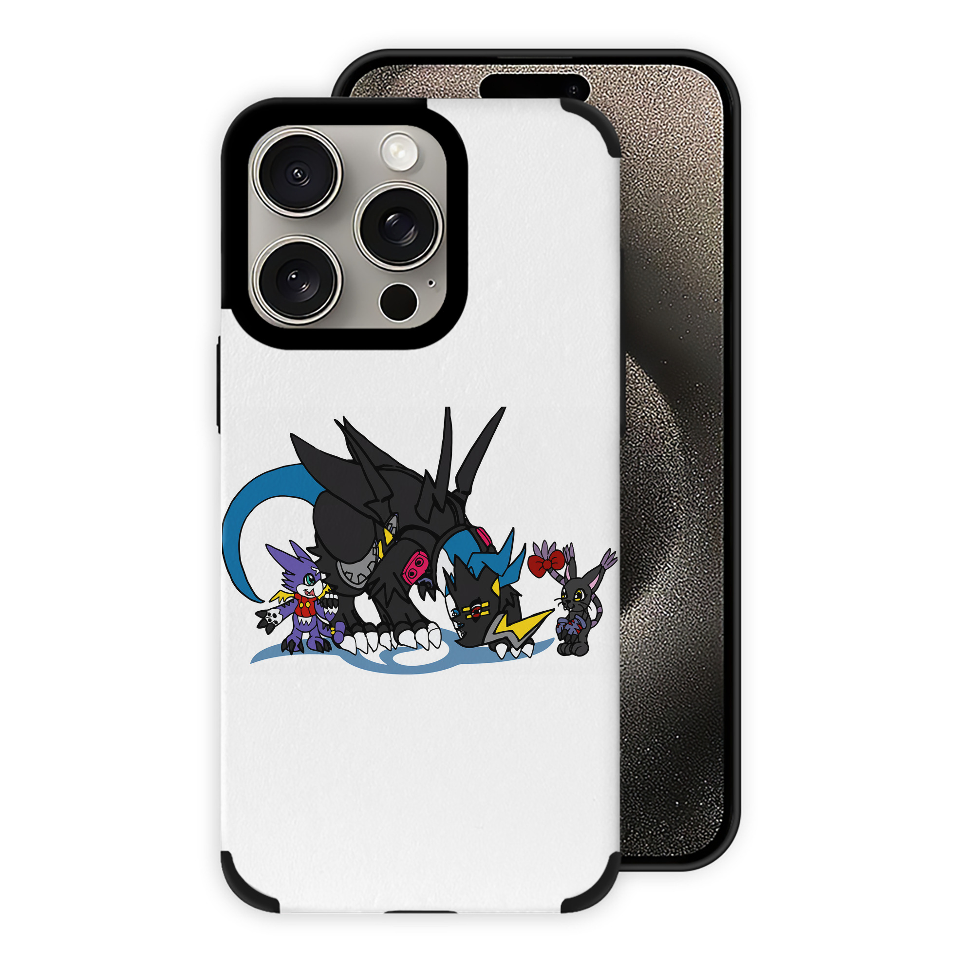 （画像用） Digimon デジタルモンスター/デジモン 【iPhone15ProMax対応】 PUレザー スマホケース 耐衝撃＆黄変防止