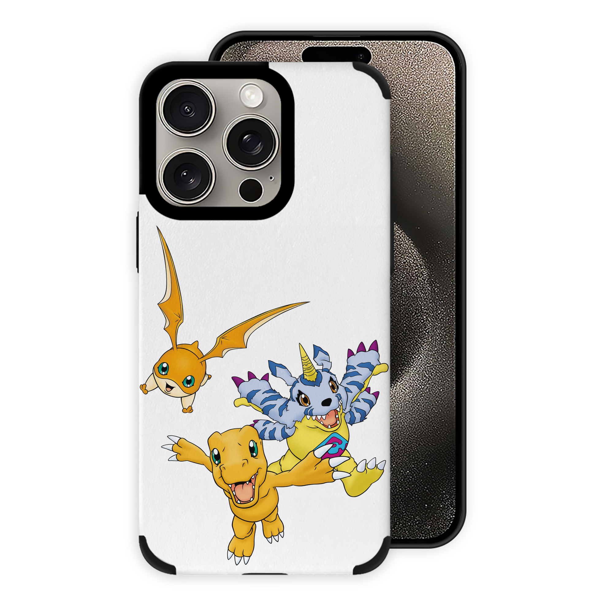 （画像用） Digimon デジタルモンスター/デジモン 【iPhone15ProMax対応】 PUレザー スマホケース 耐衝撃＆黄変防止