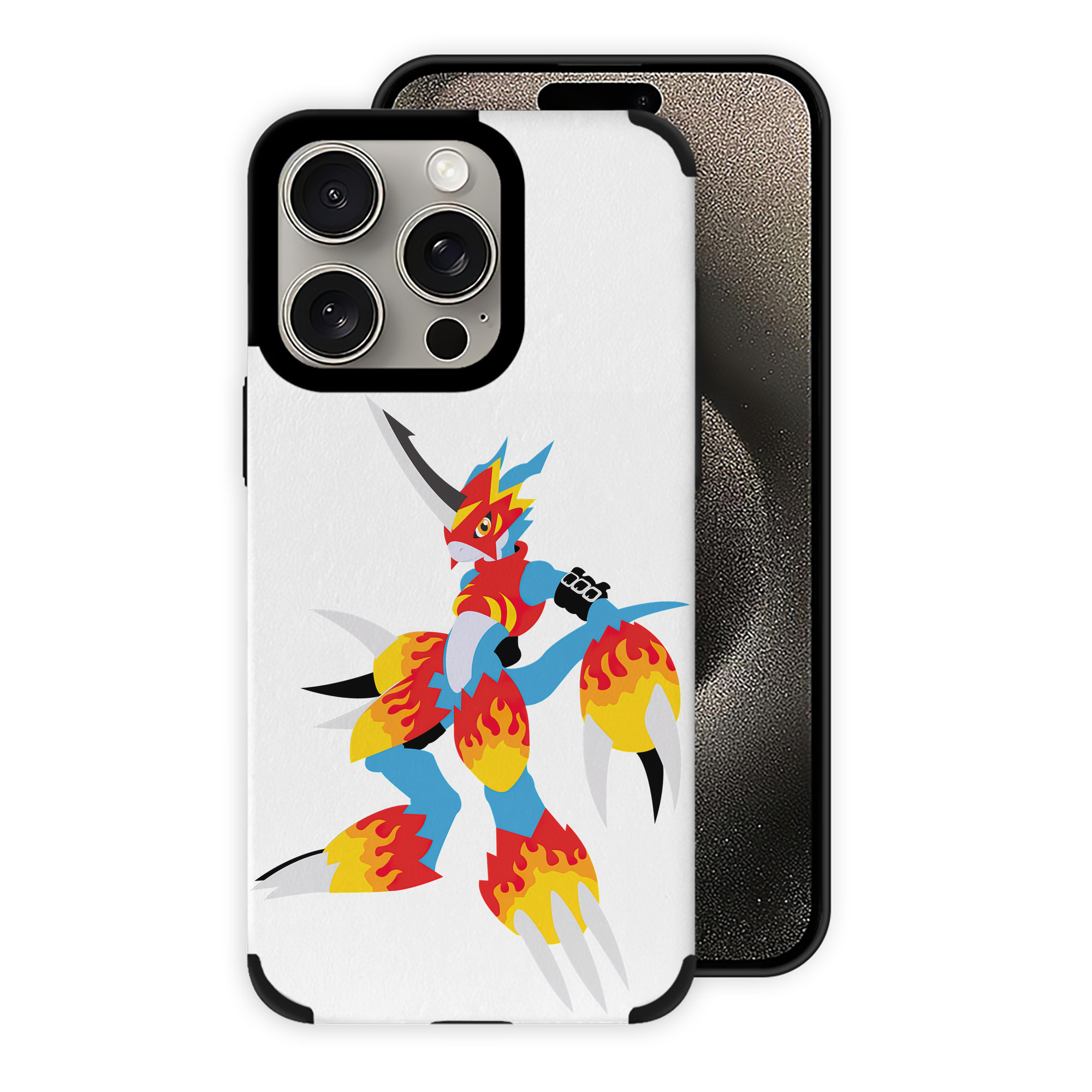 （画像用） Digimon デジタルモンスター/デジモン 【iPhone15ProMax対応】 PUレザー スマホケース 耐衝撃＆黄変防止