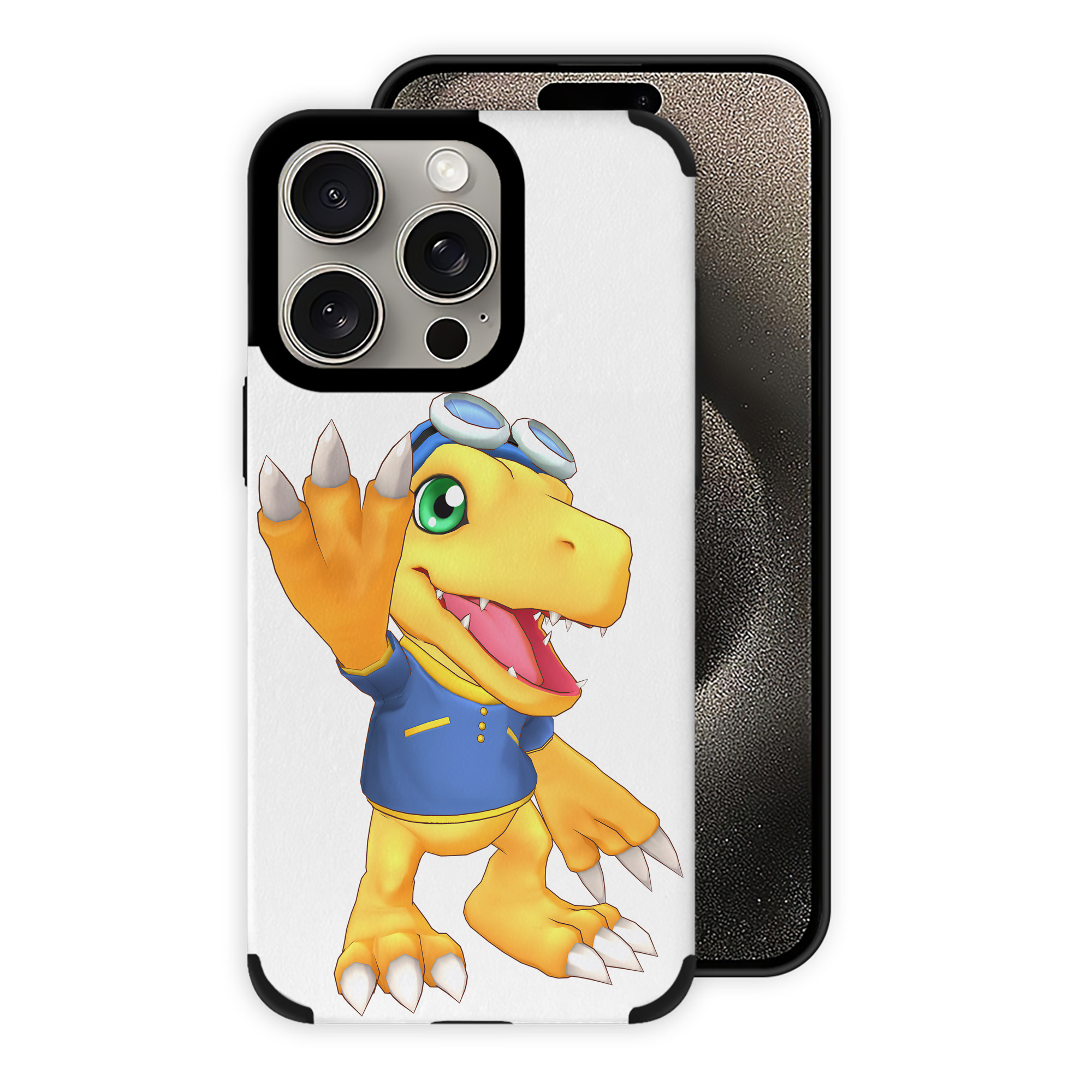 （画像用） Digimon デジタルモンスター/デジモン 【iPhone15ProMax対応】 PUレザー スマホケース 耐衝撃＆黄変防止