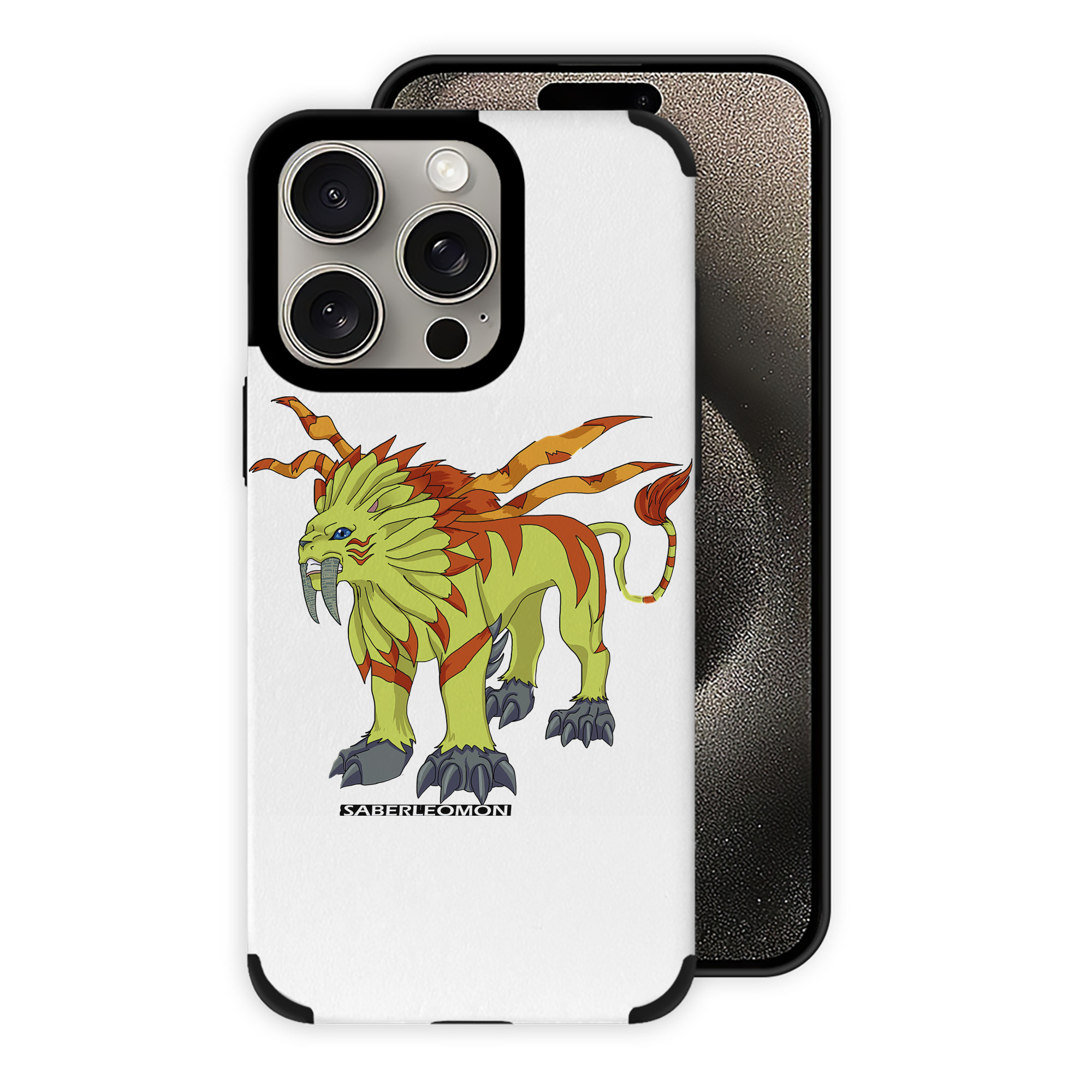 （画像用） Digimon デジタルモンスター/デジモン 【iPhone15ProMax対応】 PUレザー スマホケース 耐衝撃＆黄変防止