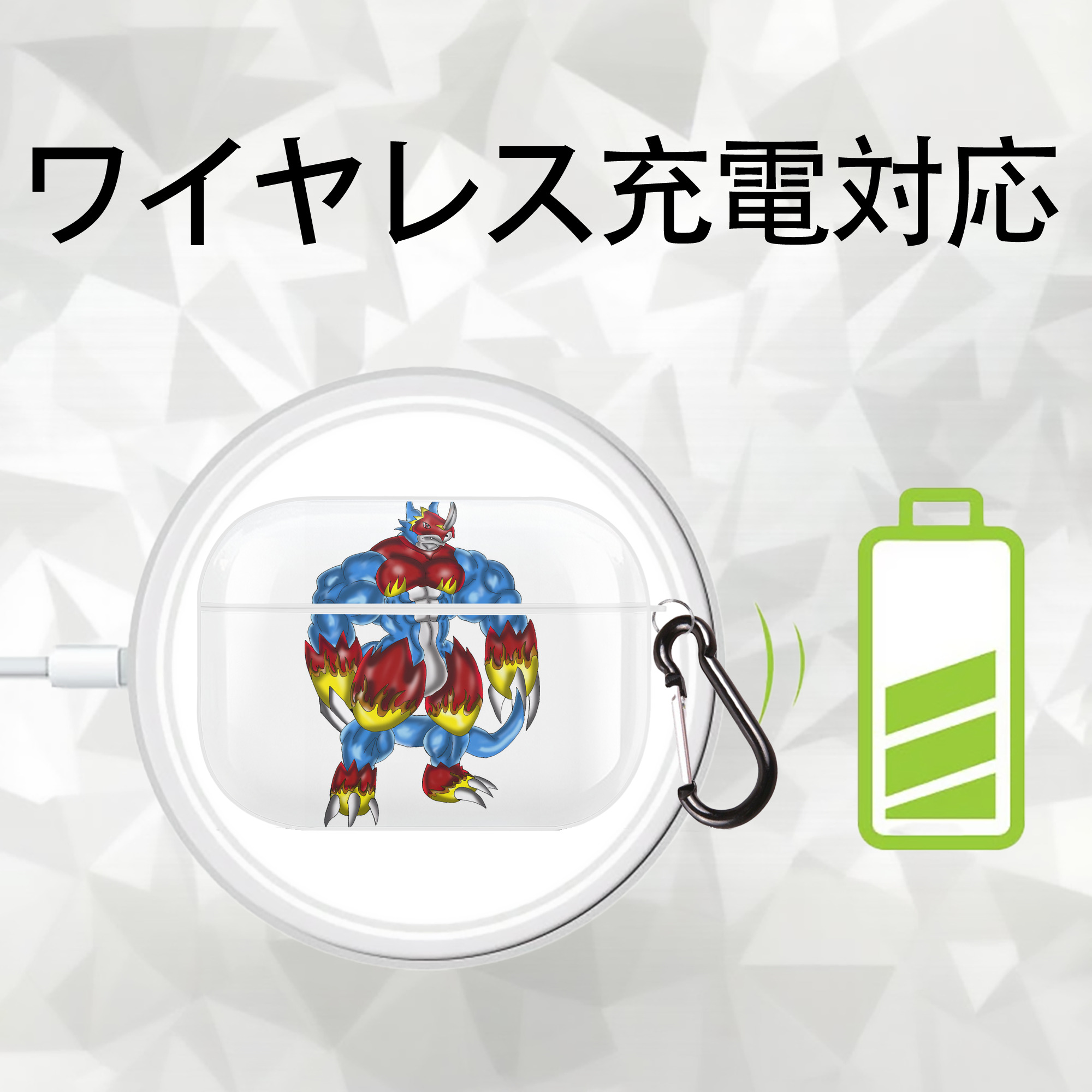 Digimon デジタルモンスター/デジモン 【AirPods Pro用】ハードシェル保護ケース 耐衝撃・防指紋・カラビナ付き商品仕様