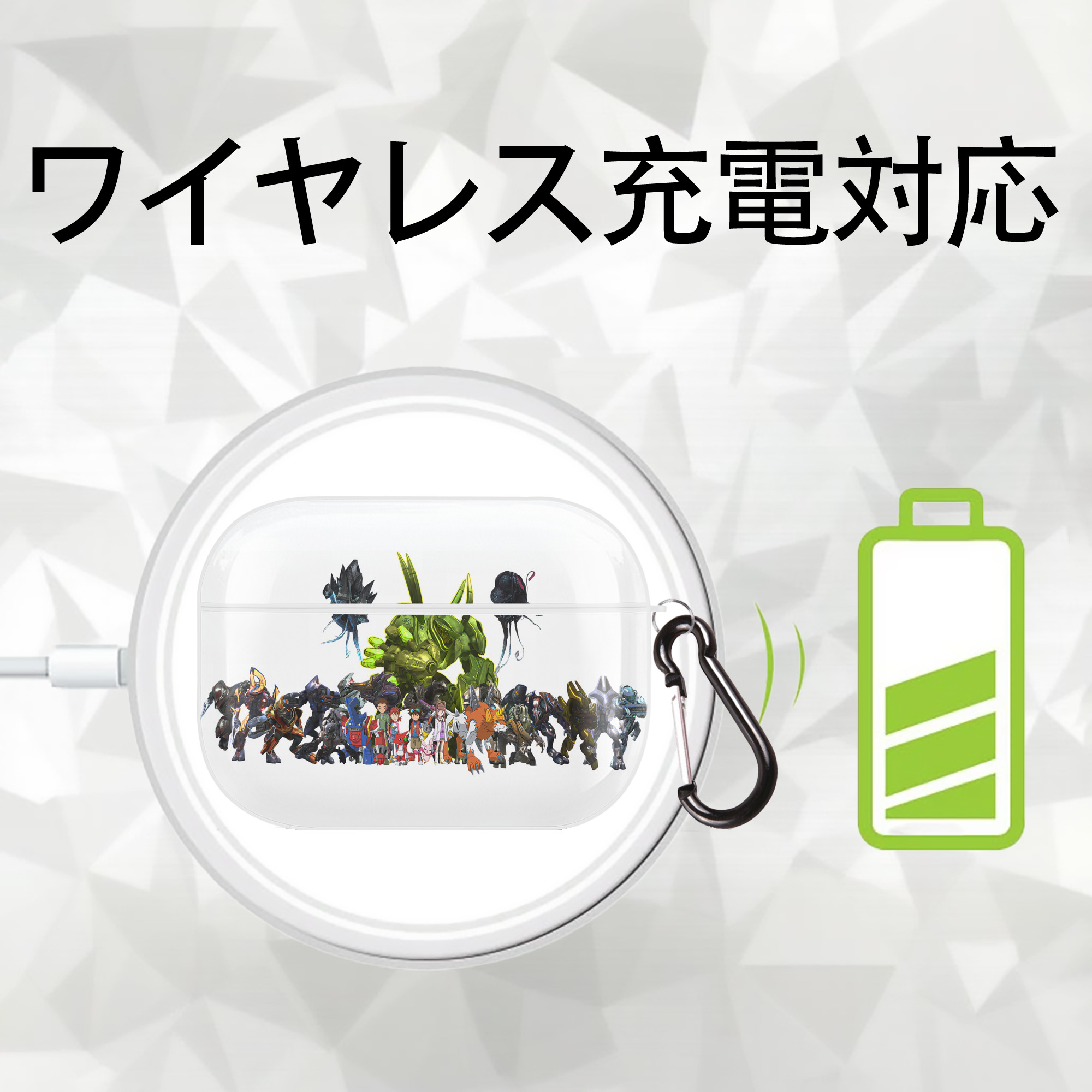 Digimon デジタルモンスター/デジモン 【AirPods Pro用】ハードシェル保護ケース 耐衝撃・防指紋・カラビナ付き商品仕様