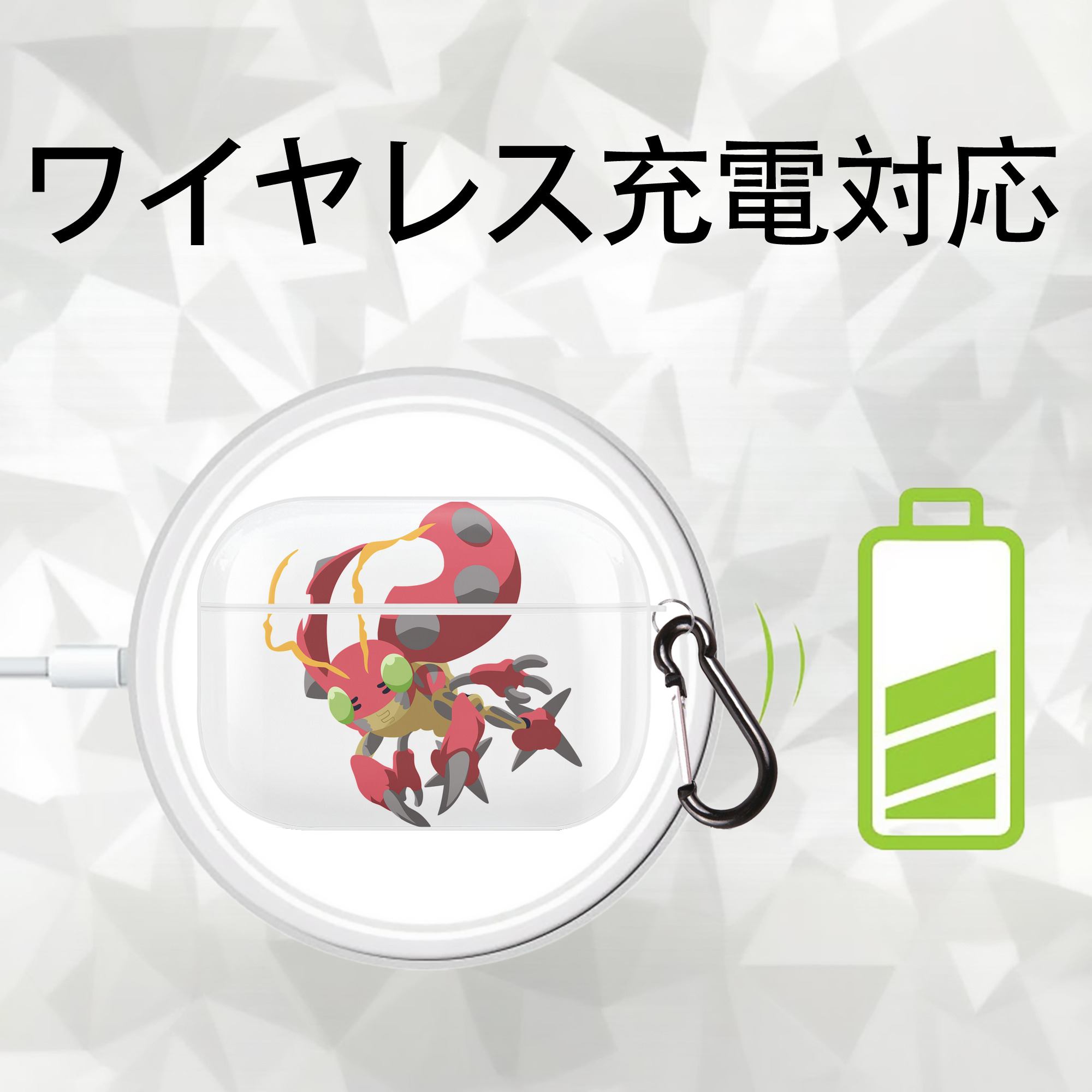 Digimon デジタルモンスター/デジモン 【AirPods Pro用】ハードシェル保護ケース 耐衝撃・防指紋・カラビナ付き商品仕様