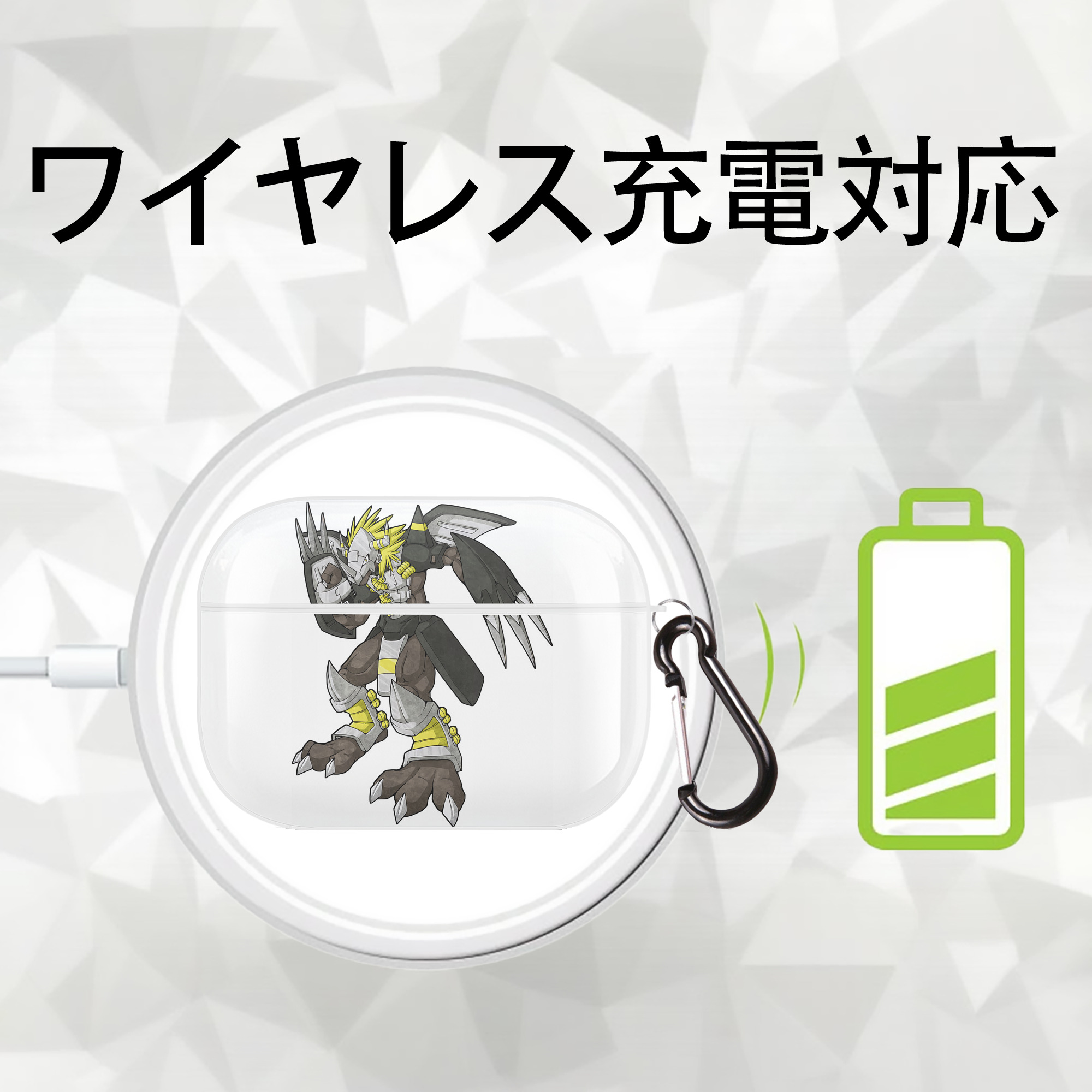 Digimon デジタルモンスター/デジモン 【AirPods Pro用】ハードシェル保護ケース 耐衝撃・防指紋・カラビナ付き商品仕様