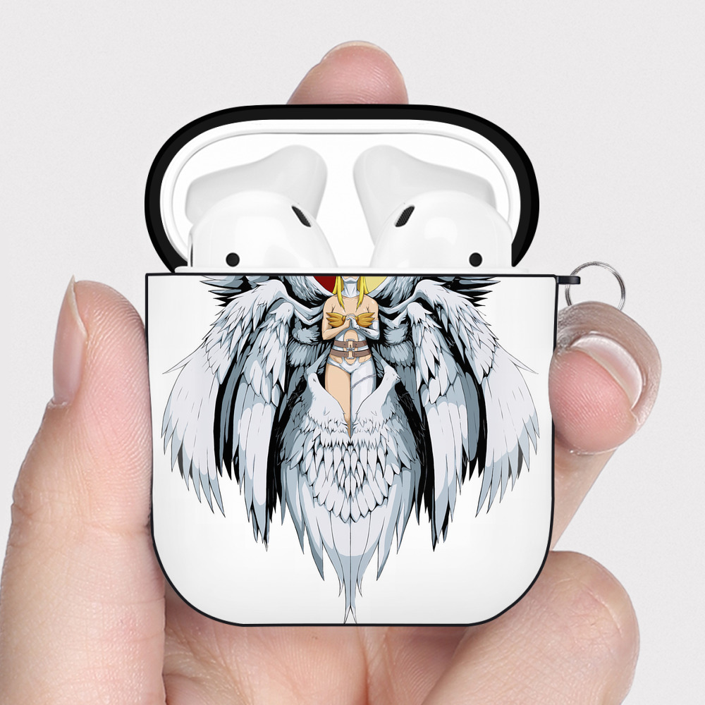 （画像用） Digimon デジタルモンスター/デジモン AirPods 第2世代保護ケース ハードシェル ブラック 耐衝撃・防指紋・カラビナ付き