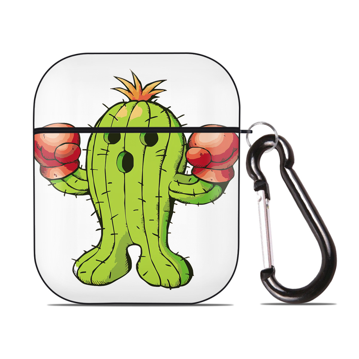 （画像用） Digimon デジタルモンスター/デジモン AirPods 第2世代保護ケース ハードシェル ブラック 耐衝撃・防指紋・カラビナ付き