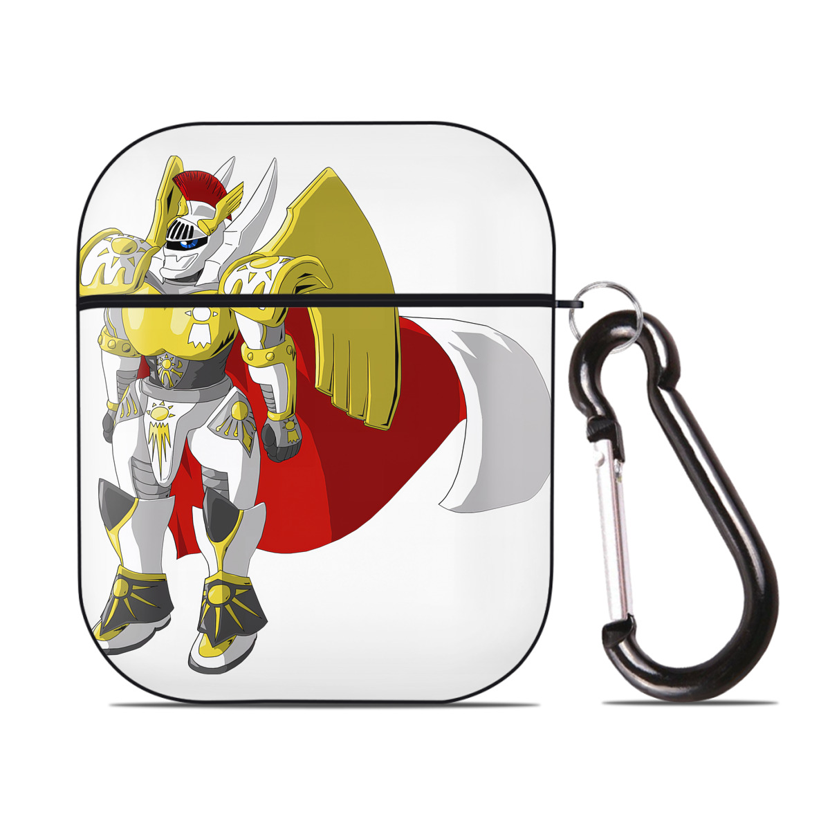 （画像用） Digimon デジタルモンスター/デジモン AirPods 第2世代保護ケース ハードシェル ブラック 耐衝撃・防指紋・カラビナ付き