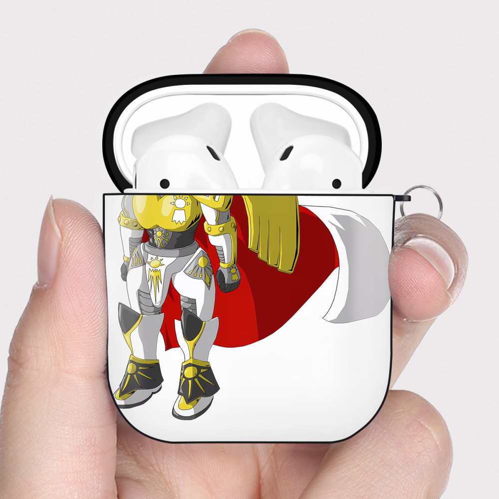 （画像用） Digimon デジタルモンスター/デジモン AirPods 第2世代保護ケース ハードシェル ブラック 耐衝撃・防指紋・カラビナ付き