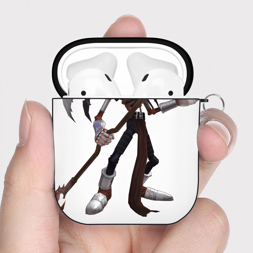 （画像用） Digimon デジタルモンスター/デジモン AirPods 第2世代保護ケース ハードシェル ブラック 耐衝撃・防指紋・カラビナ付き