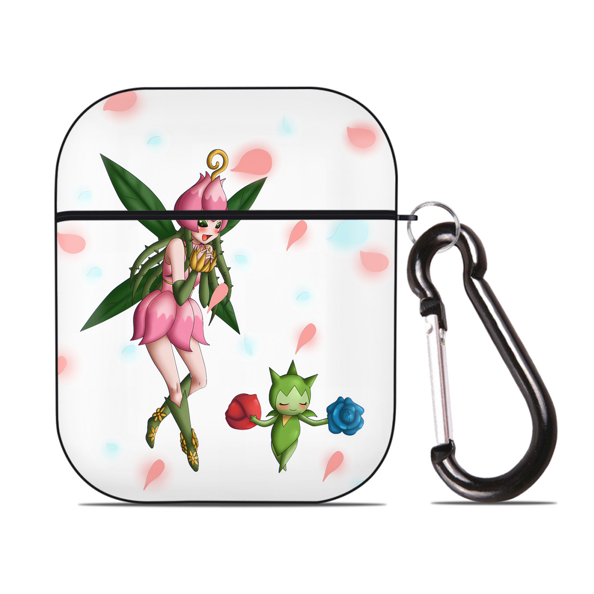 （画像用） Digimon デジタルモンスター/デジモン AirPods 第2世代保護ケース ハードシェル ブラック 耐衝撃・防指紋・カラビナ付き