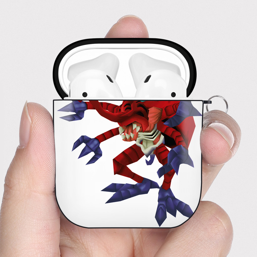 （画像用） Digimon デジタルモンスター/デジモン AirPods 第2世代保護ケース ハードシェル ブラック 耐衝撃・防指紋・カラビナ付き