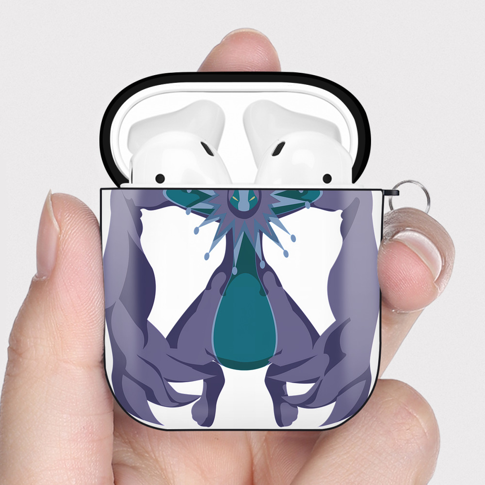 （画像用） Digimon デジタルモンスター/デジモン AirPods 第2世代保護ケース ハードシェル ブラック 耐衝撃・防指紋・カラビナ付き