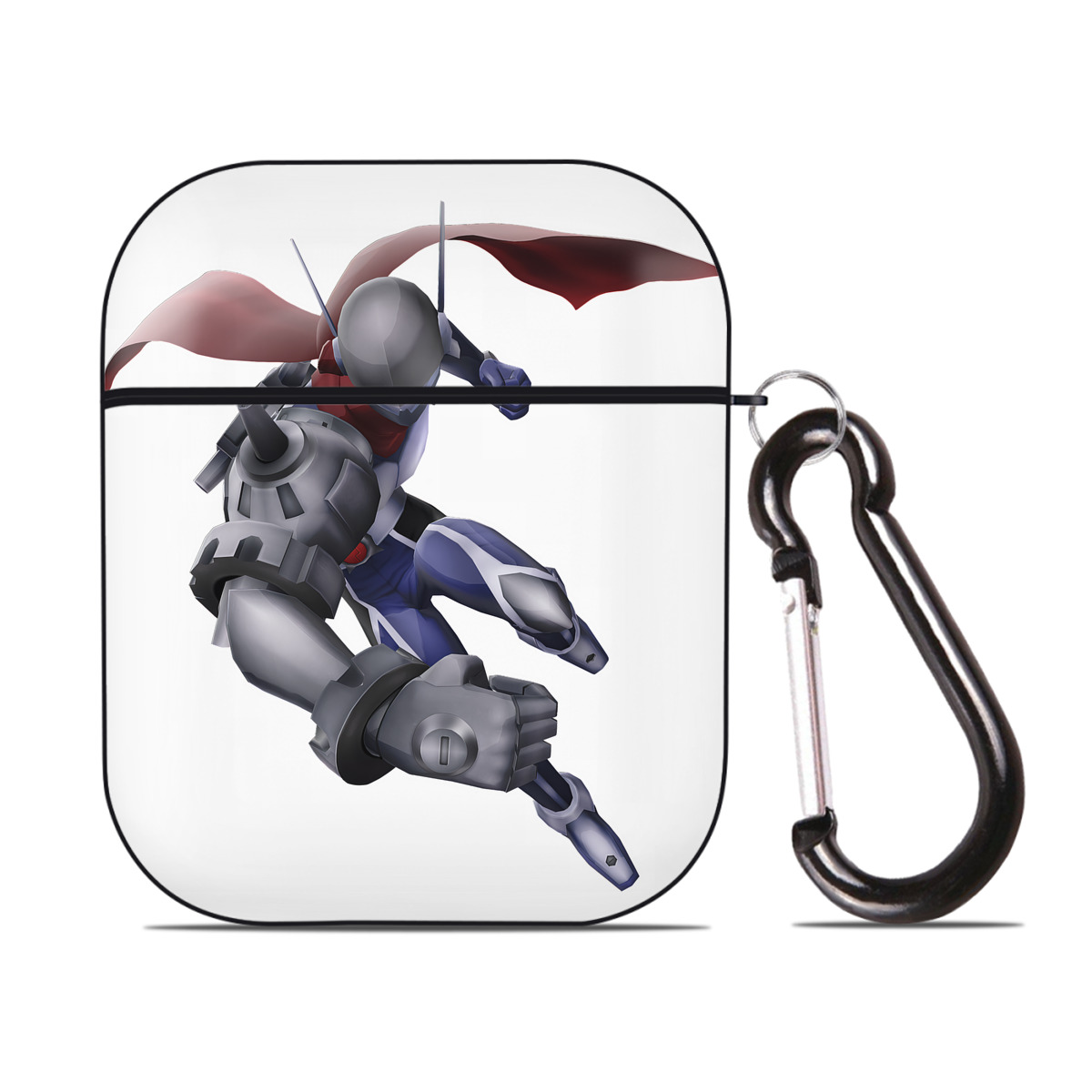 （画像用） Digimon デジタルモンスター/デジモン AirPods 第2世代保護ケース ハードシェル ブラック 耐衝撃・防指紋・カラビナ付き