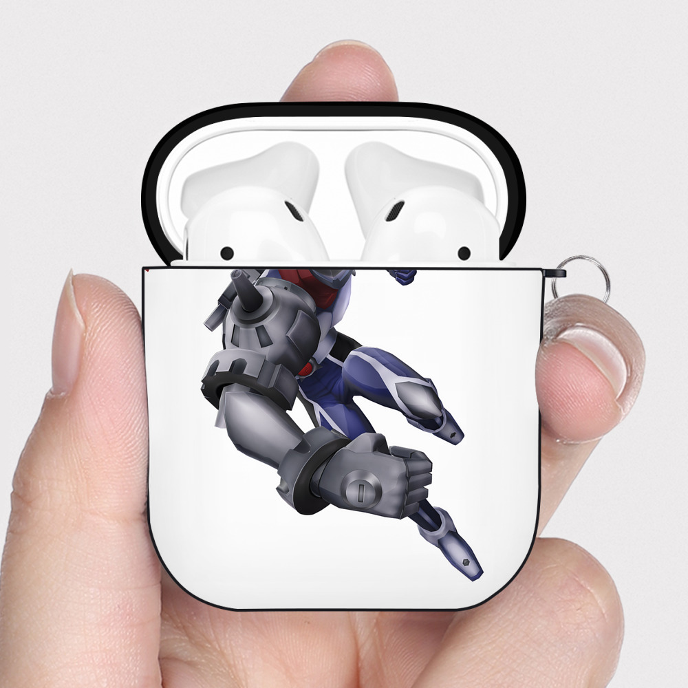 （画像用） Digimon デジタルモンスター/デジモン AirPods 第2世代保護ケース ハードシェル ブラック 耐衝撃・防指紋・カラビナ付き