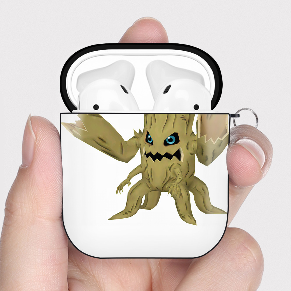 （画像用） Digimon デジタルモンスター/デジモン AirPods 第2世代保護ケース ハードシェル ブラック 耐衝撃・防指紋・カラビナ付き