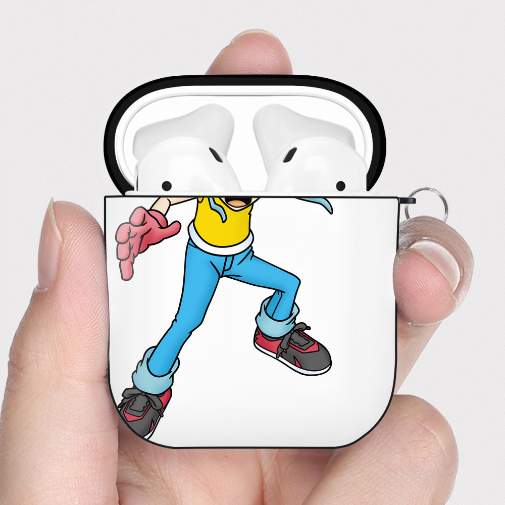 （画像用） Digimon デジタルモンスター/デジモン AirPods 第2世代保護ケース ハードシェル ブラック 耐衝撃・防指紋・カラビナ付き