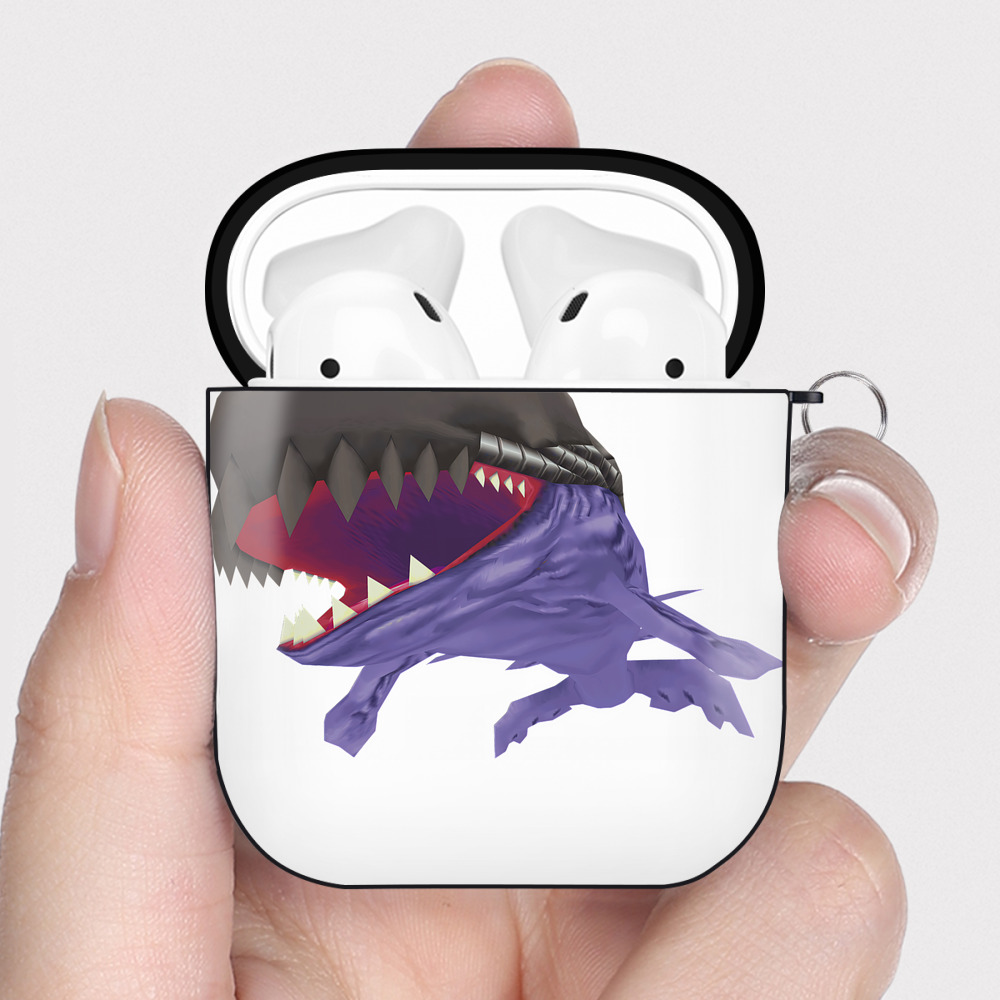 （画像用） Digimon デジタルモンスター/デジモン AirPods 第2世代保護ケース ハードシェル ブラック 耐衝撃・防指紋・カラビナ付き