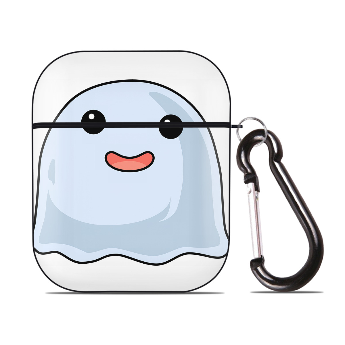 （画像用） Digimon デジタルモンスター/デジモン AirPods 第2世代保護ケース ハードシェル ブラック 耐衝撃・防指紋・カラビナ付き