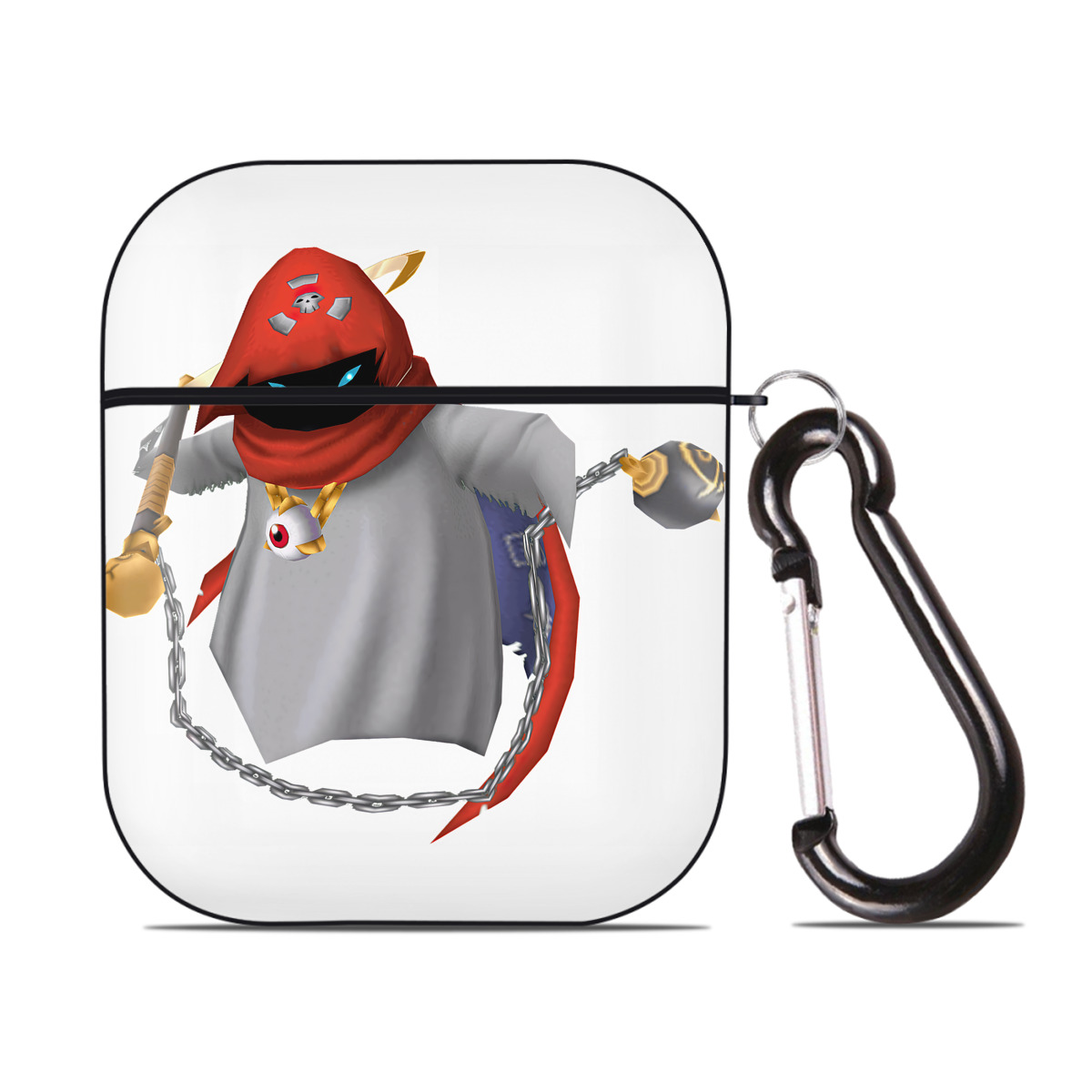 （画像用） Digimon デジタルモンスター/デジモン AirPods 第2世代保護ケース ハードシェル ブラック 耐衝撃・防指紋・カラビナ付き