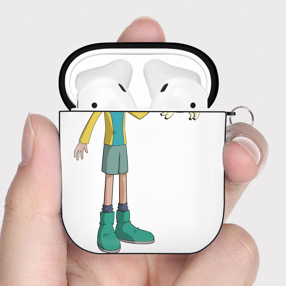 （画像用） Digimon デジタルモンスター/デジモン AirPods 第2世代保護ケース ハードシェル ブラック 耐衝撃・防指紋・カラビナ付き