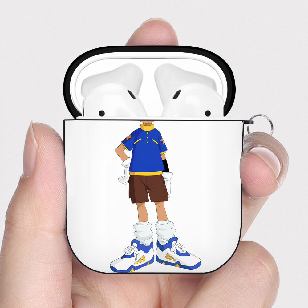 （画像用） Digimon デジタルモンスター/デジモン AirPods 第2世代保護ケース ハードシェル ブラック 耐衝撃・防指紋・カラビナ付き