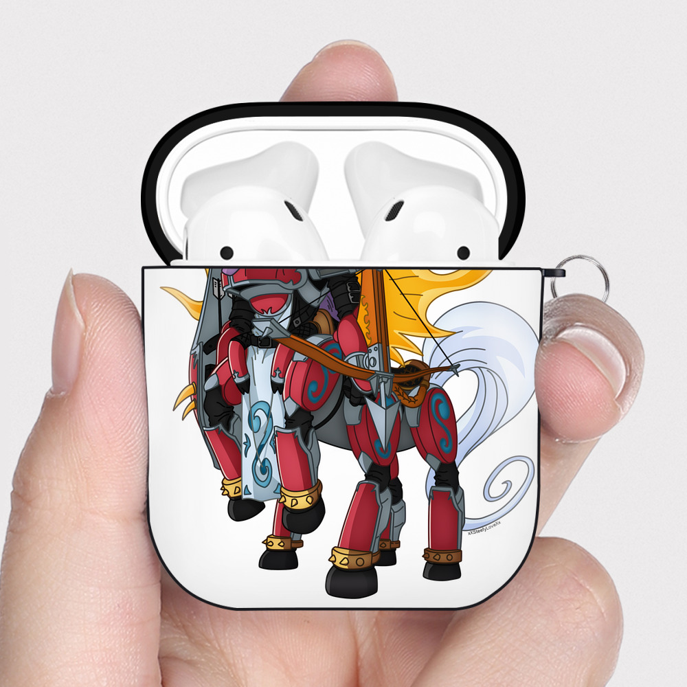 （画像用） Digimon デジタルモンスター/デジモン AirPods 第2世代保護ケース ハードシェル ブラック 耐衝撃・防指紋・カラビナ付き