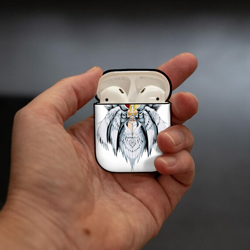Digimon デジタルモンスター/デジモン AirPods 第2世代保護ケース ハードシェル ブラック 耐衝撃・防指紋・カラビナ付き