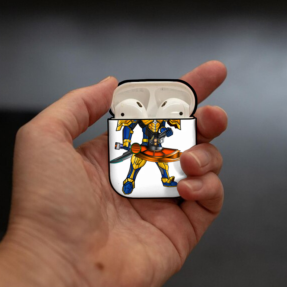 Digimon デジタルモンスター/デジモン AirPods 第2世代保護ケース ハードシェル ブラック 耐衝撃・防指紋・カラビナ付き