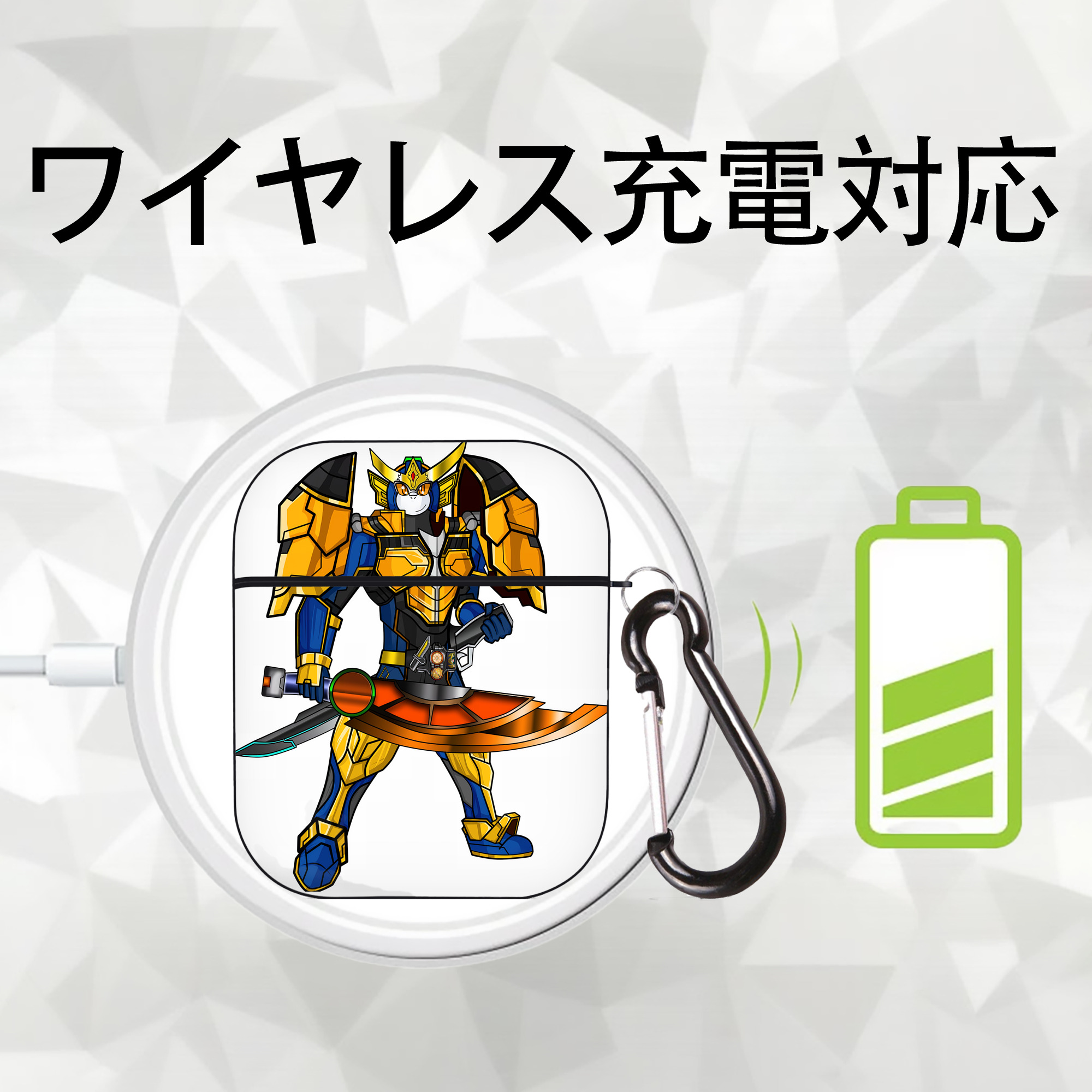 Digimon デジタルモンスター/デジモン AirPods 第2世代保護ケース ハードシェル ブラック 耐衝撃・防指紋・カラビナ付き