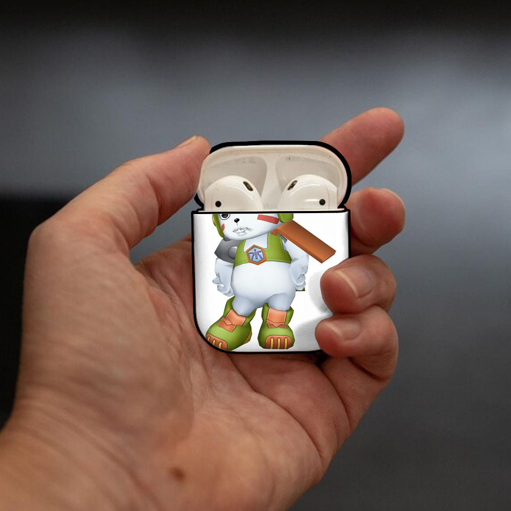 Digimon デジタルモンスター/デジモン AirPods 第2世代保護ケース ハードシェル ブラック 耐衝撃・防指紋・カラビナ付き