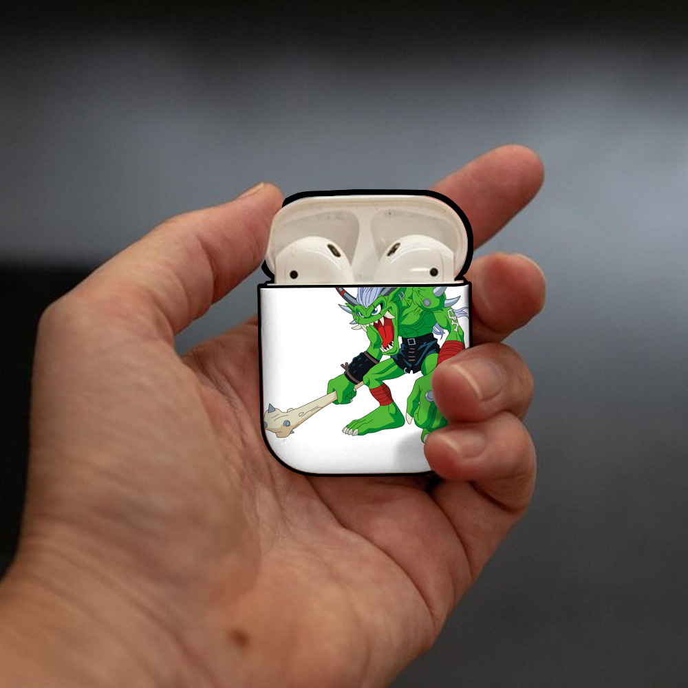 Digimon デジタルモンスター/デジモン AirPods 第2世代保護ケース ハードシェル ブラック 耐衝撃・防指紋・カラビナ付き