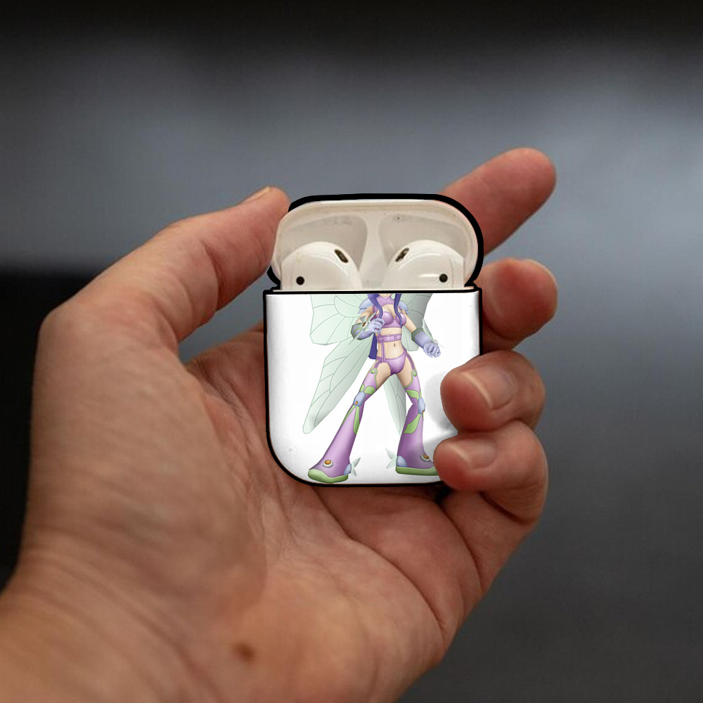Digimon デジタルモンスター/デジモン AirPods 第2世代保護ケース ハードシェル ブラック 耐衝撃・防指紋・カラビナ付き