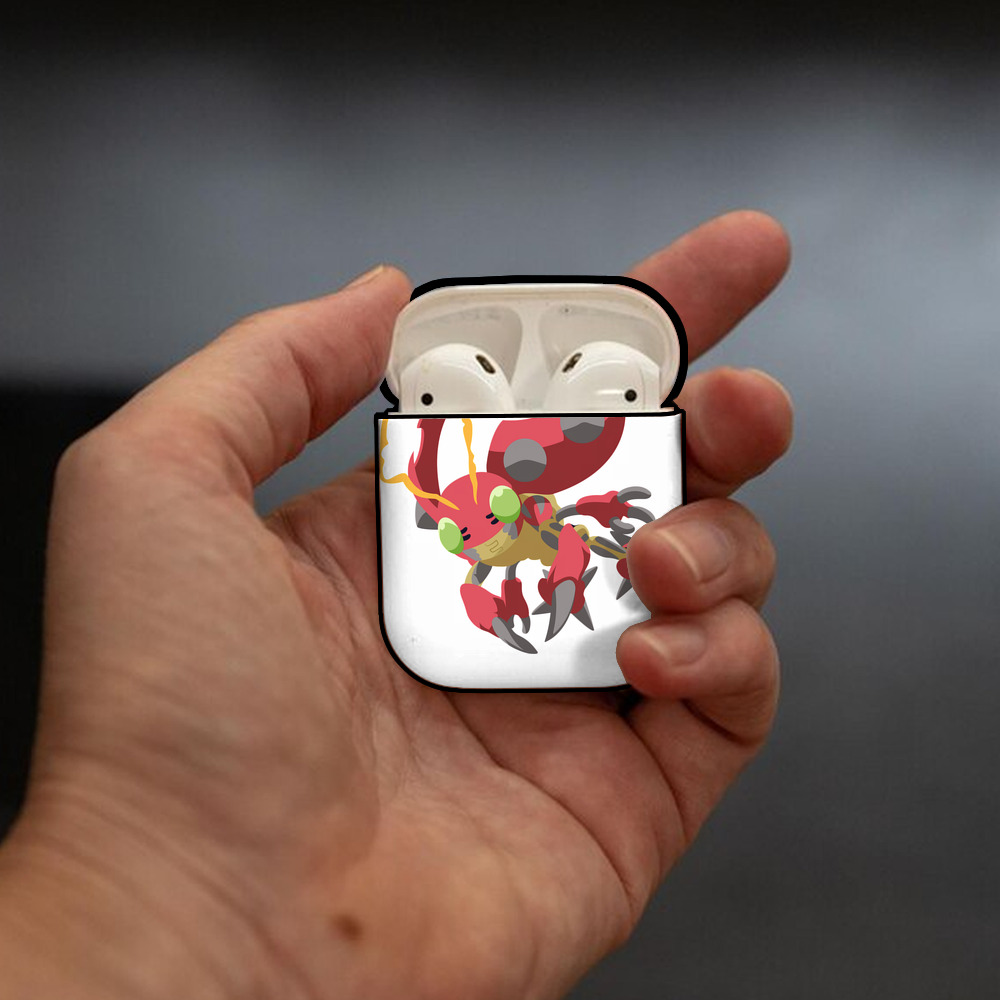 Digimon デジタルモンスター/デジモン AirPods 第2世代保護ケース ハードシェル ブラック 耐衝撃・防指紋・カラビナ付き