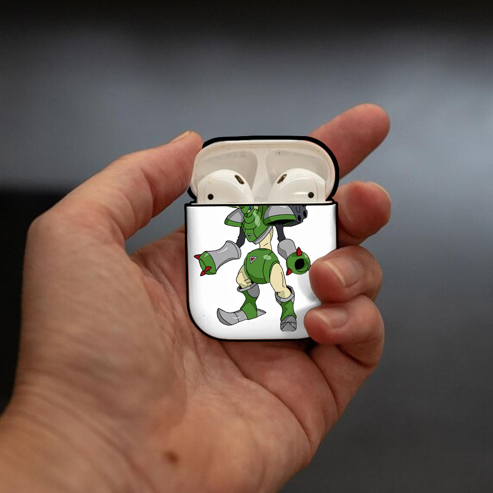 Digimon デジタルモンスター/デジモン AirPods 第2世代保護ケース ハードシェル ブラック 耐衝撃・防指紋・カラビナ付き