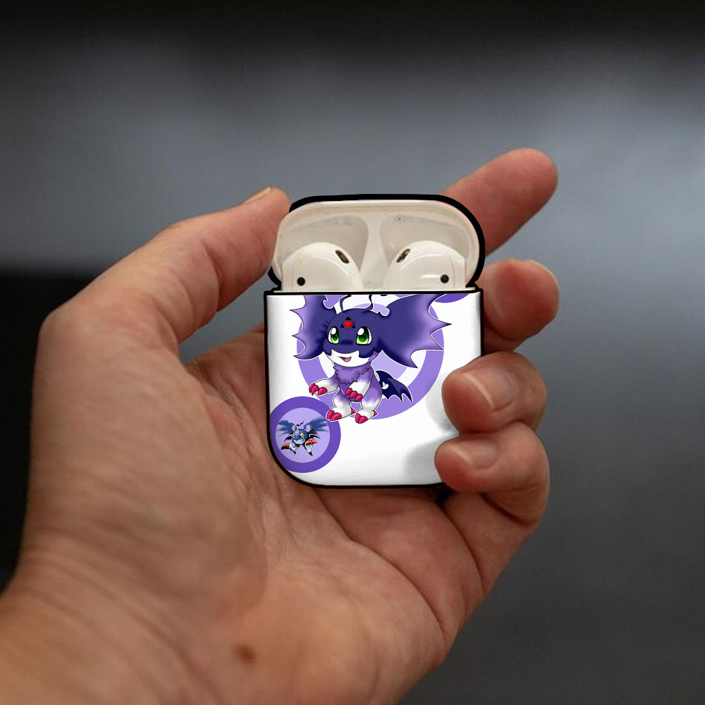 Digimon デジタルモンスター/デジモン AirPods 第2世代保護ケース ハードシェル ブラック 耐衝撃・防指紋・カラビナ付き
