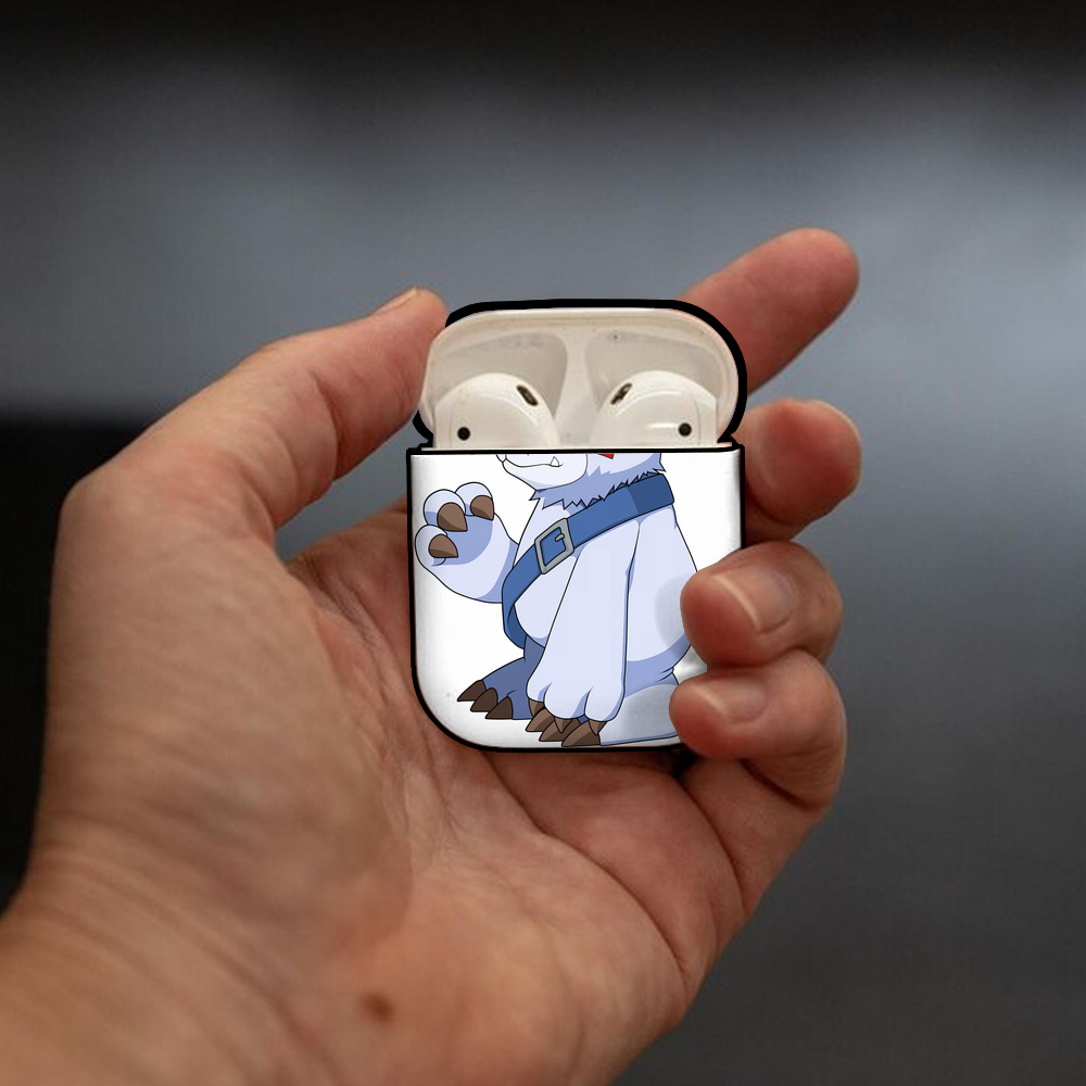 Digimon デジタルモンスター/デジモン AirPods 第2世代保護ケース ハードシェル ブラック 耐衝撃・防指紋・カラビナ付き