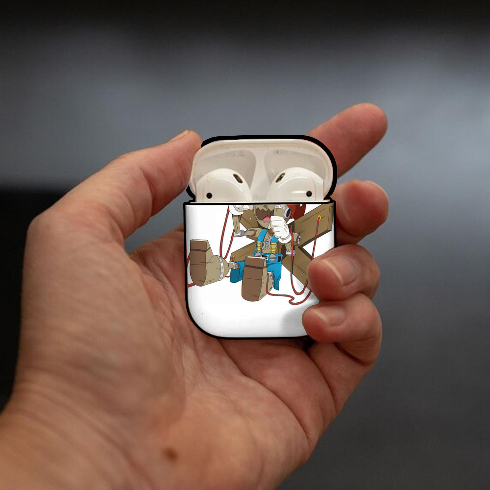 Digimon デジタルモンスター/デジモン AirPods 第2世代保護ケース ハードシェル ブラック 耐衝撃・防指紋・カラビナ付き