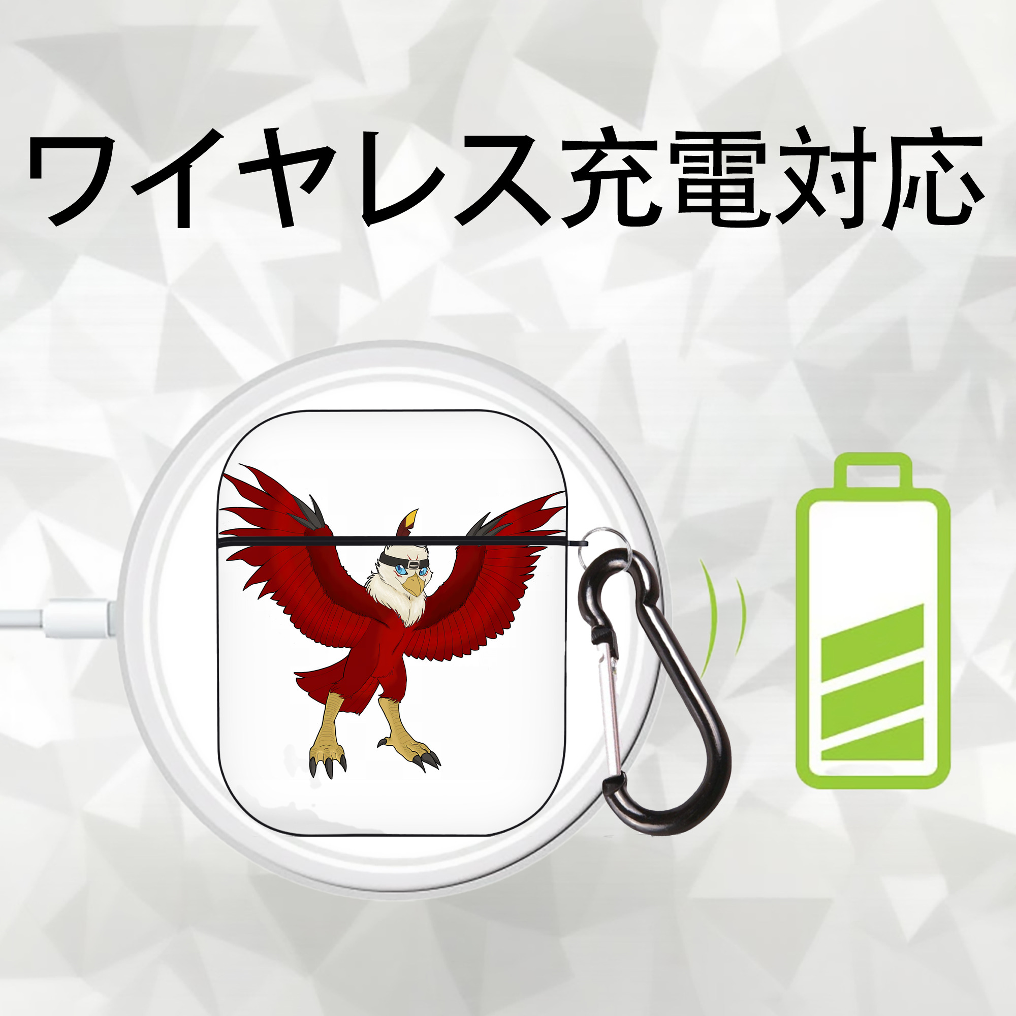Digimon デジタルモンスター/デジモン AirPods 第2世代保護ケース ハードシェル ブラック 耐衝撃・防指紋・カラビナ付き