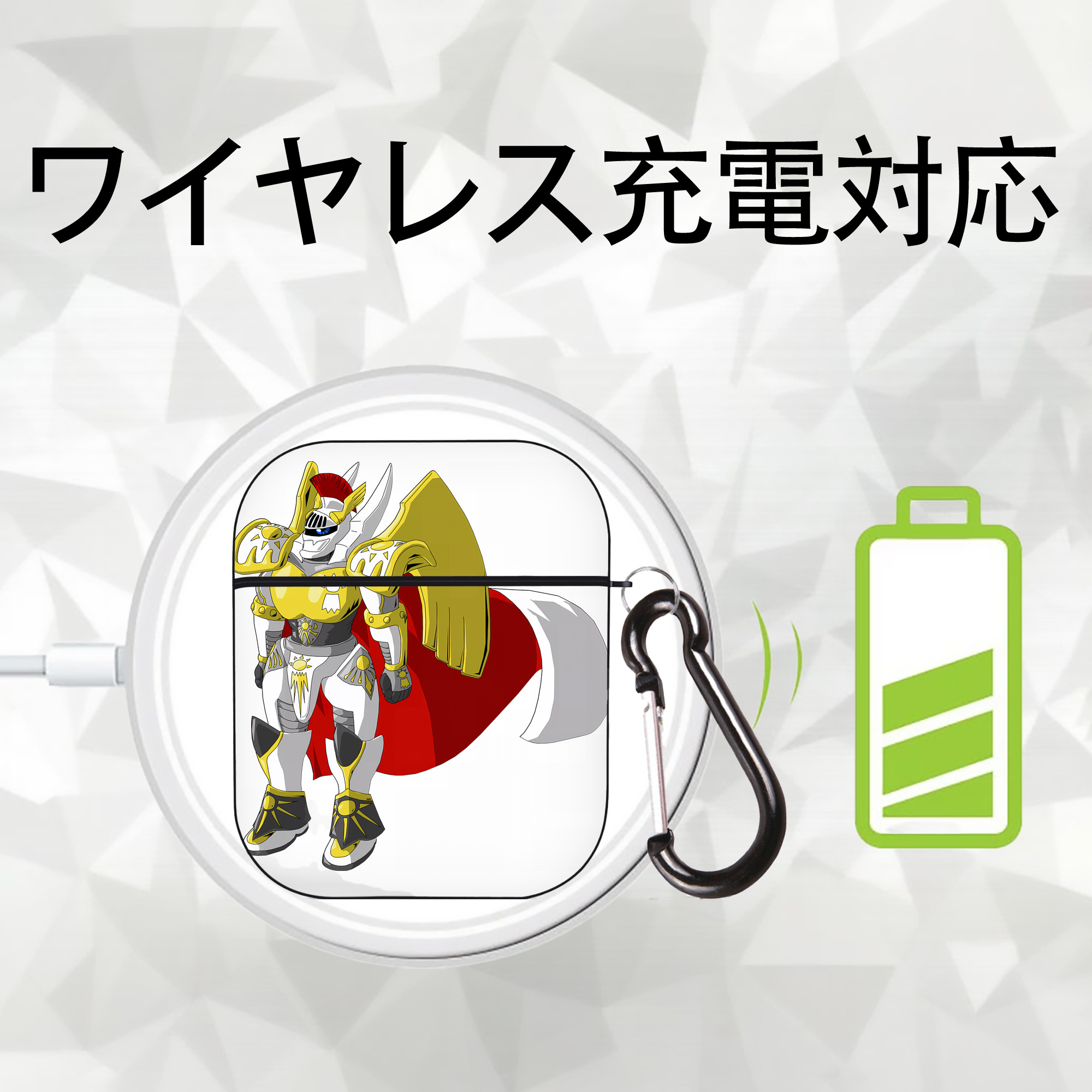 Digimon デジタルモンスター/デジモン AirPods 第2世代保護ケース ハードシェル ブラック 耐衝撃・防指紋・カラビナ付き