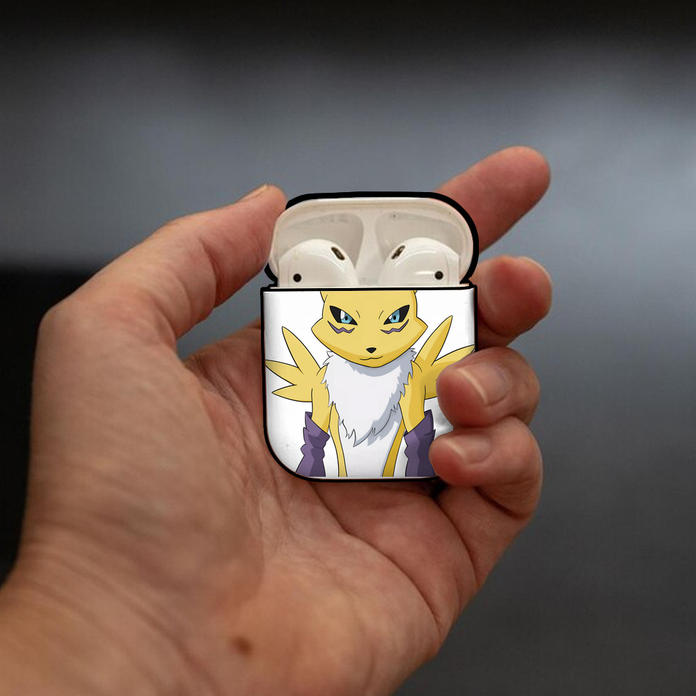 Digimon デジタルモンスター/デジモン AirPods 第2世代保護ケース ハードシェル ブラック 耐衝撃・防指紋・カラビナ付き