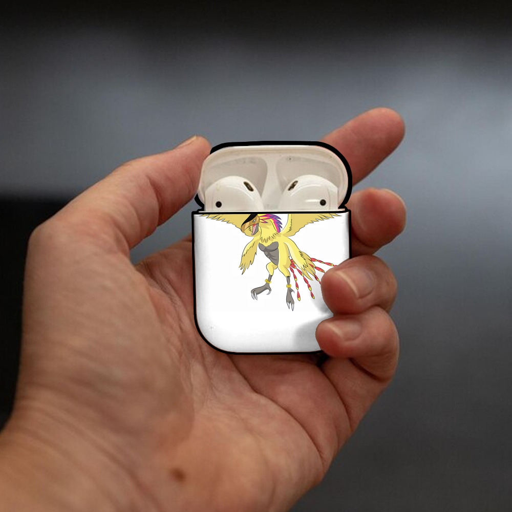 Digimon デジタルモンスター/デジモン AirPods 第2世代保護ケース ハードシェル ブラック 耐衝撃・防指紋・カラビナ付き